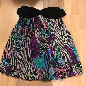 Multi color print bubble dress by Twenty One